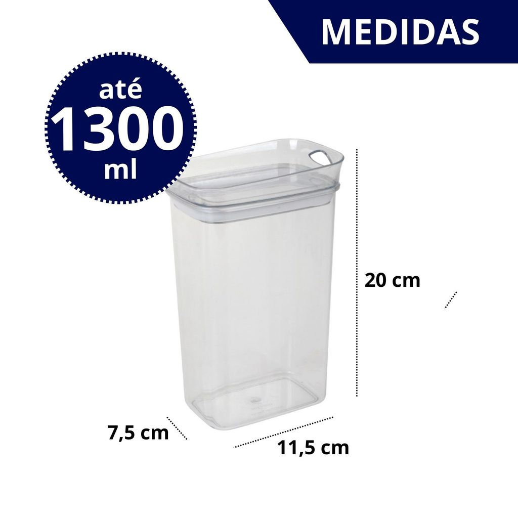 Pote Hermético Organizador Transparente para Cozinha