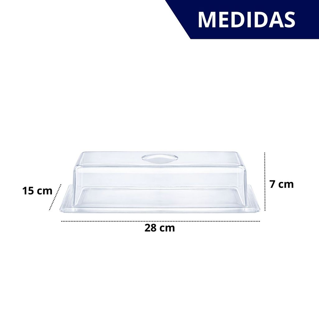 Porta Pão e Porta Bolo em Acrilico Transparente Retangular Personalizado