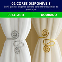 Kit 02 Prendedores de cortina Moderno Aspiral Dupla de Metal