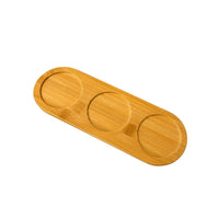 Bandeja Organizadora em Bambu para Açucareiro, Condimentos e Porta Temperos Com 3 Nichos