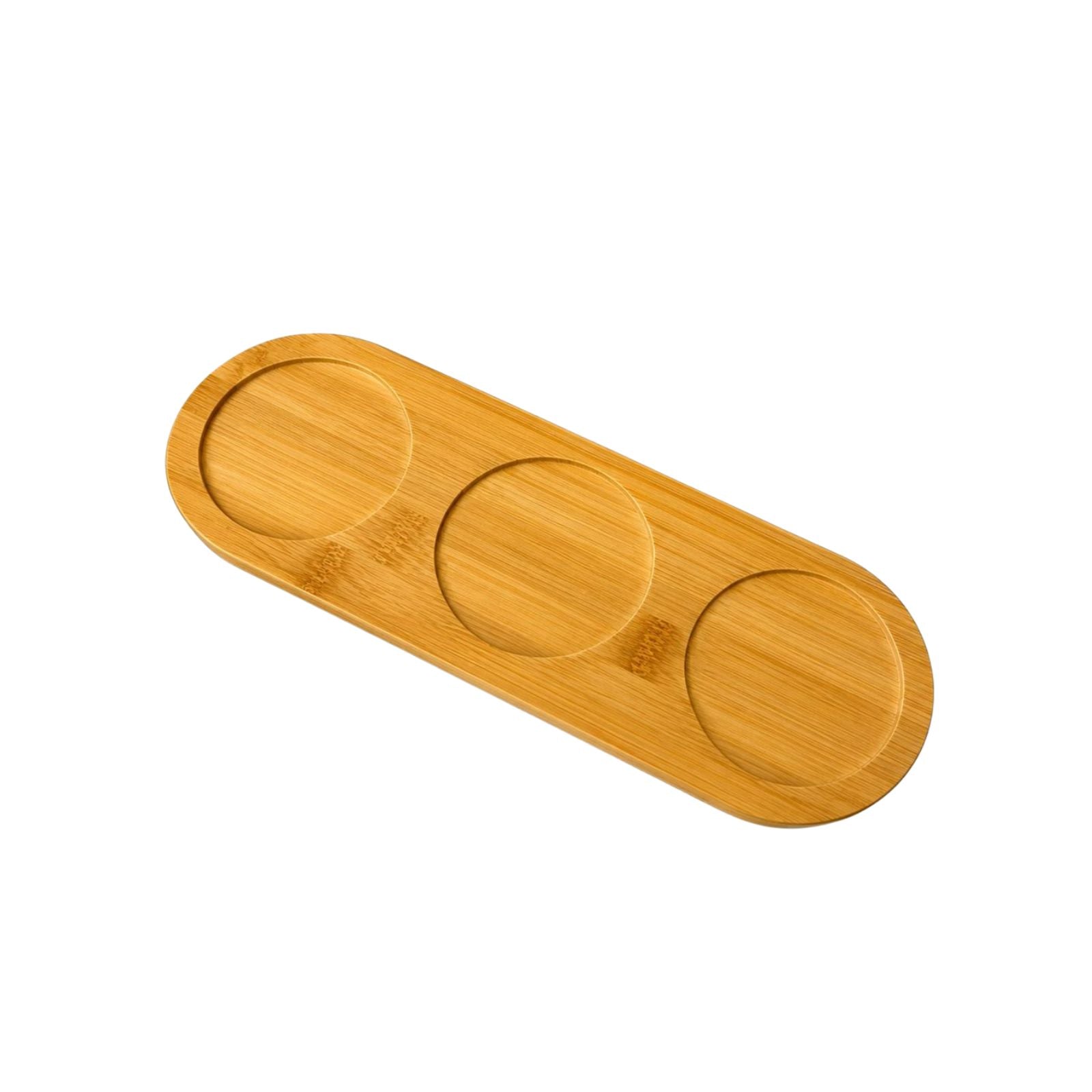 Bandeja Organizadora em Bambu para Açucareiro, Condimentos e Porta Temperos Com 3 Nichos