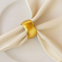 Kit 04 Anel Porta Guardanapo de Metal Linhas Douradas