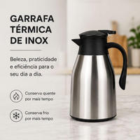 Garrafa Térmica de Inox 1 Litro - Conserva quente e Frio por Mais tempo