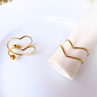 Kit com 04 Argola Porta Guardanapo Mesa Posta Minimalista Dourado Casamento