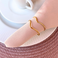 Kit com 04 Argola Porta Guardanapo Mesa Posta Minimalista Dourado Casamento