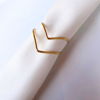 Kit com 04 Argola Porta Guardanapo Mesa Posta Minimalista Dourado Casamento