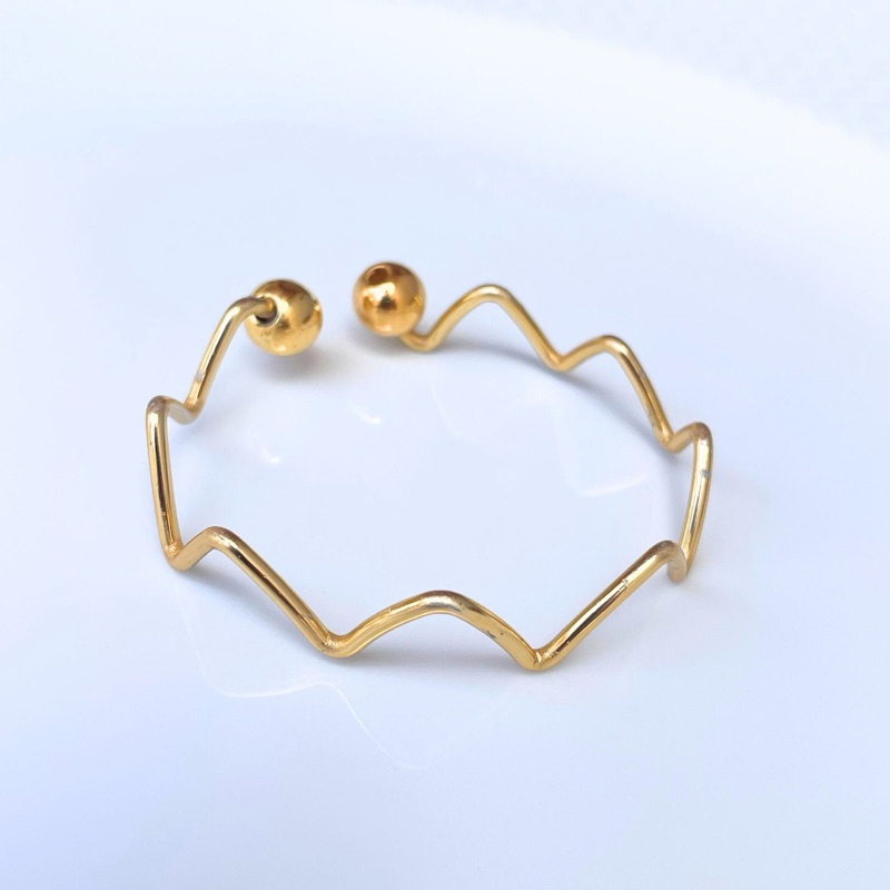 Kit 6 Anel Porta Guardanapo Casamento Mesa Jantar Ondas Dourado