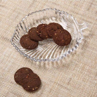 Prato de Vidro Decorativo em Formato de Folha Elegânte Pestisqueira 20 x 16,5