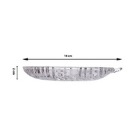 Prato de Vidro Decorativo em Formato de Folha Elegânte Pestisqueira 20 x 16,5