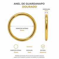 Kit 6 Anel Argola Porta Guardanapo Dourada Mesa Posta Jantar