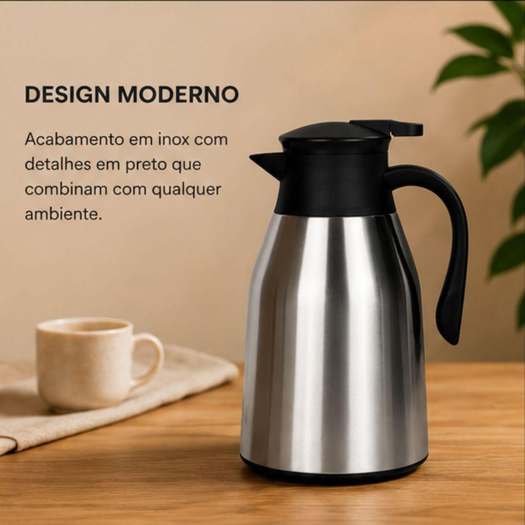 Garrafa Térmica de Inox 1 Litro - Conserva quente e Frio por Mais tempo