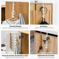 Suporte para Porta com 6 Ganchos Multiuso - Organização para seu Lar