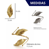 Kit 02 Prendedores de cortina decorativo Folha em Aço