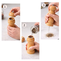 Moedor de Pimenta e Tempero de Madeira