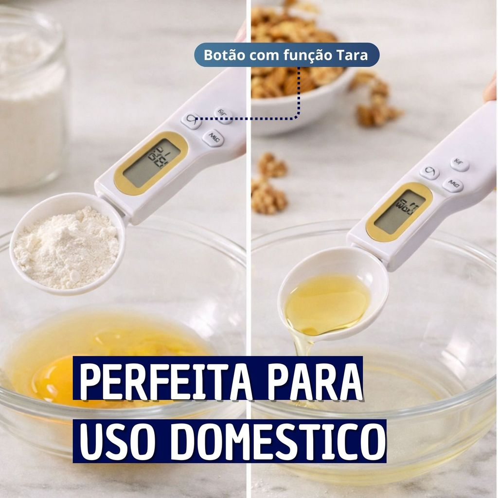 Colher Medidora Digital de Alta Precisão para Cozinha