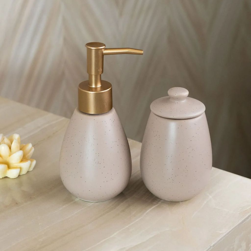 Kit Para Banheiro em Cerâmica Granilite Nude