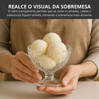 Jogo 6 Taças de Sobremesa 230ml em vidro, Design Elegante e Sofisticado - Ideal para Soverte, Frutas