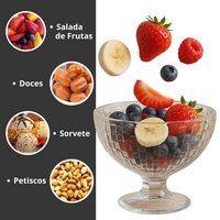 Jogo 6 Taças de Sobremesa 230ml em vidro, Design Elegante e Sofisticado - Ideal para Soverte, Frutas