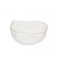 Bowl Tigela de Vidro Taj Texturizada com Fio de Ouro
