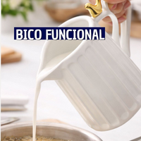 Leiteira em cerâmica com Passaro Colibri Dourado