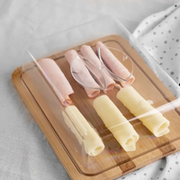 Porta Frios de Bambu com Tampa de Acrílico Grande 8x24