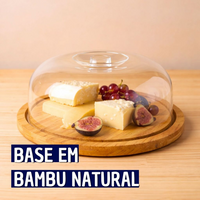 Queijeira de Bambu com Tampa de Acrílico 7,5x19