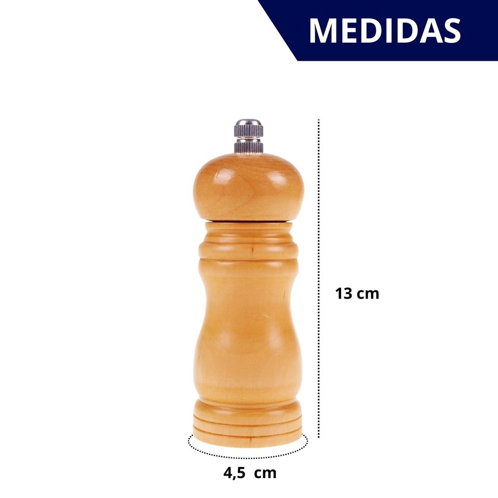 Moedor de Pimenta e Tempero de Madeira