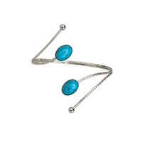 Kit 02 Prendedores de cortina de Metal Pedra Marmorizada Azul