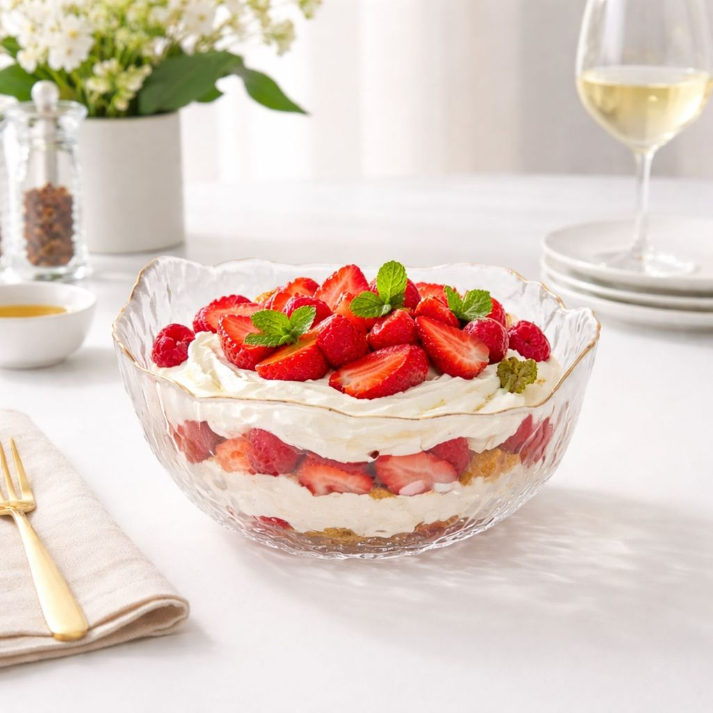 Bowl Tigela de Vidro Taj Texturizada com Fio de Ouro