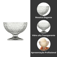 Jogo 6 Taças de Sobremesa 230ml em vidro, Design Elegante e Sofisticado - Ideal para Soverte, Frutas