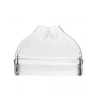 Porta Guardanapo de Papel em Vidro com Borboleta em Relevo