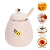 Meleira de Cerâmica em Formato de Colmeia com Abelinha