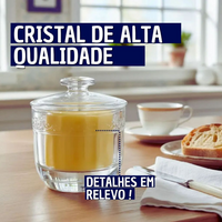 Manteigueira Francesa de Cristal Com Tampa Paris 9,3x9,3x10cm