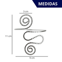 Kit 02 Prendedores de cortina Moderno Aspiral Dupla de Metal