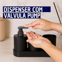 Kit Banheiro Dispenser Copo Pote com Bandeija Multiuso