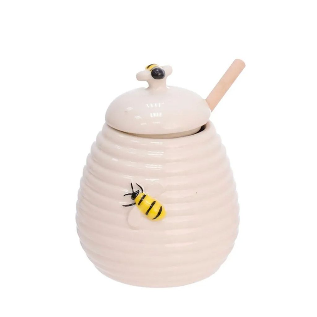 Meleira de Cerâmica em Formato de Colmeia com Abelinha