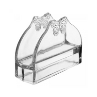 Porta Guardanapo de Papel em Vidro com Borboleta em Relevo