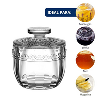 Manteigueira Francesa de Cristal Com Tampa Paris 9,3x9,3x10cm