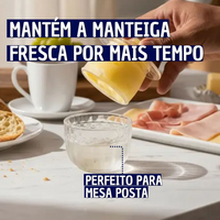 Manteigueira Francesa de Cristal Com Tampa Paris 9,3x9,3x10cm