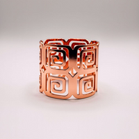 04 Anel Porta Guardanapo Metal Vazado Caracol Duplo