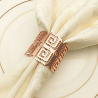 04 Anel Porta Guardanapo Metal Vazado Caracol Duplo