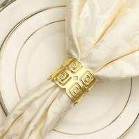 04 Anel Porta Guardanapo Metal Vazado Caracol Duplo