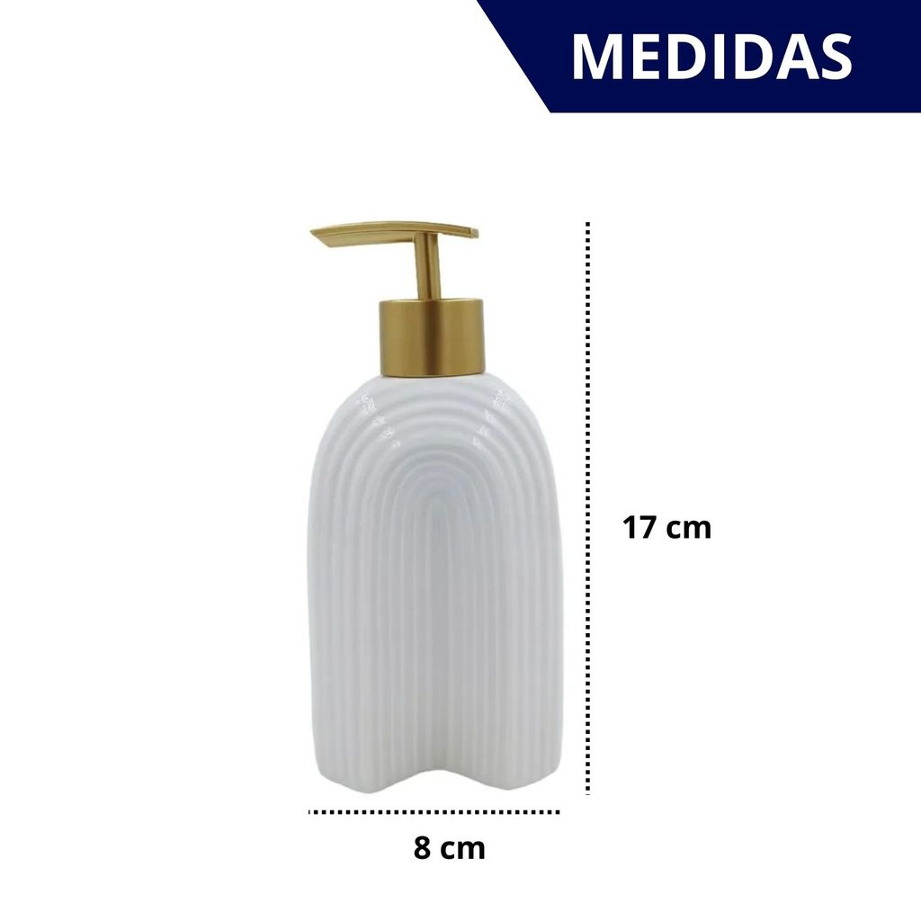Dispenser de Sabonete Líquido para Banheiro Minimalista em Cerâmica