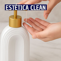 Dispenser de Sabonete Líquido para Banheiro Minimalista em Cerâmica