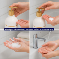 Kit Dispenser e Difusor Aromático para Banheiros em Cerâmica