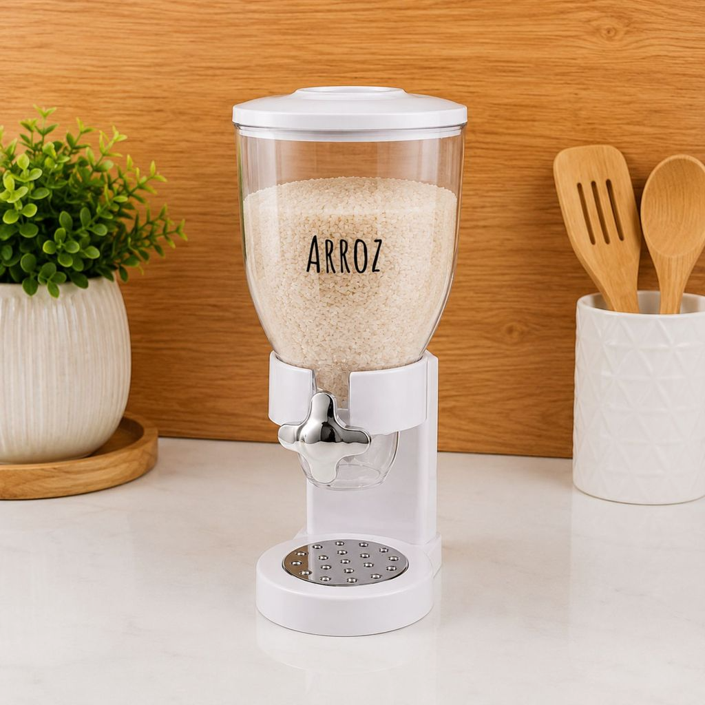 Dispenser Dosador Para Arroz, Feijão, Ração e Grãos 2L - Organização e Praticidade com Personalização