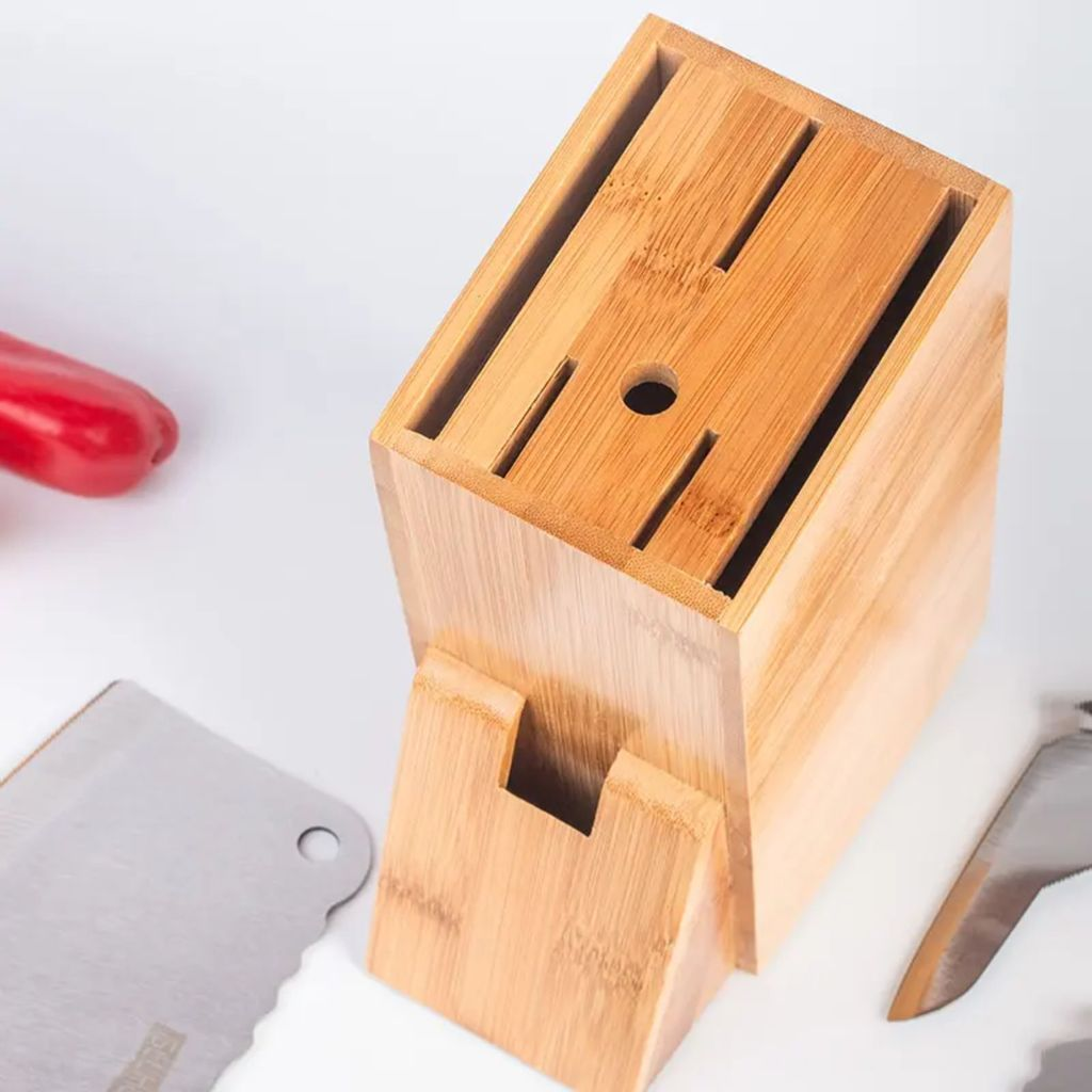 Suporte Organizador para Facas em Bambu Natural