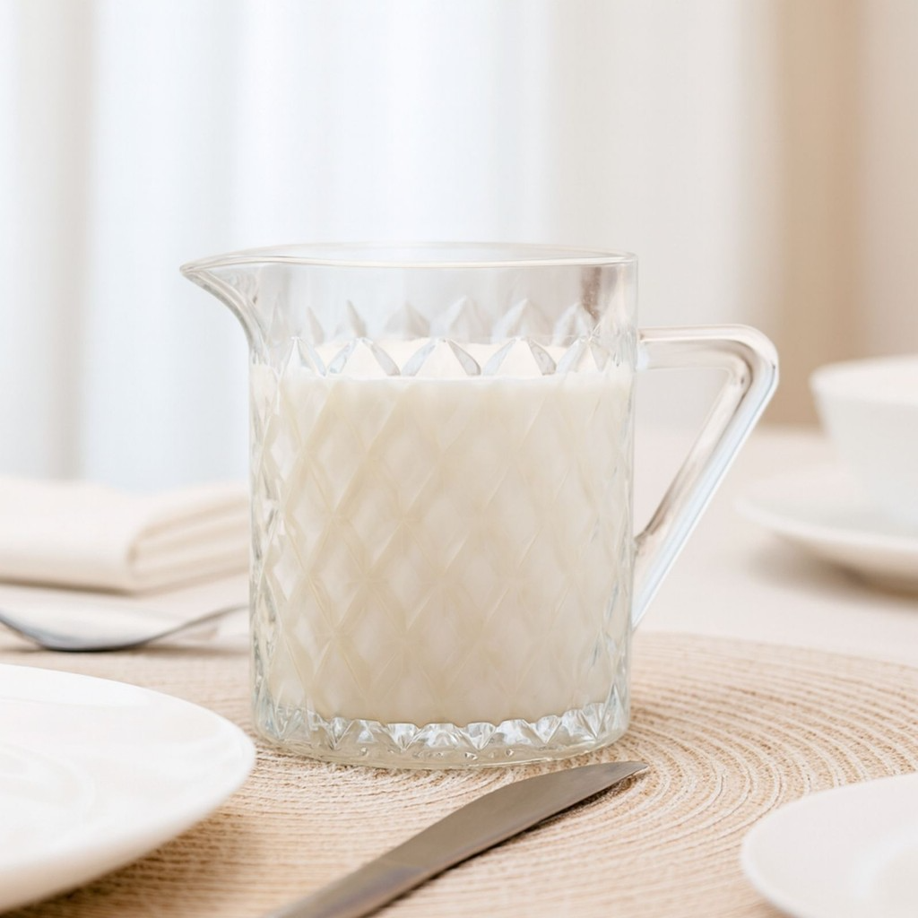 Leiteira em Vidro Lapidado com Alça Deli Diamante 340ml