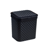 Cesto de Lixo Preto Ratan 3,5L com Tampa