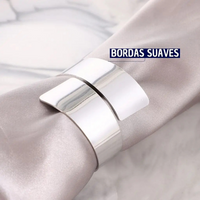 Kit Com 04 Aneis De Guardanapo Luxuoso Minimalista